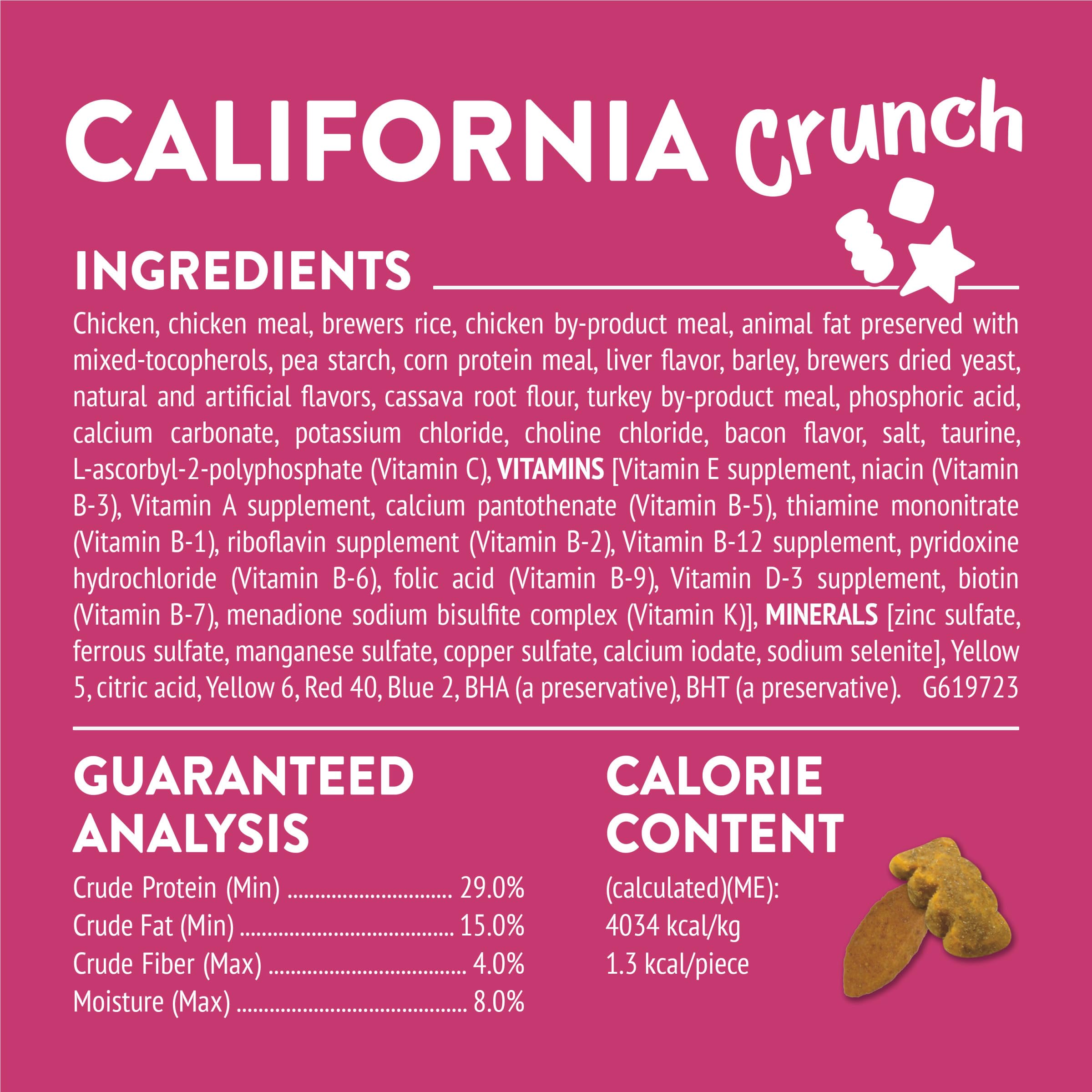 Friskies Party Mix California Crunch paquete de 6 bolsas, opción conveniente para guardar.