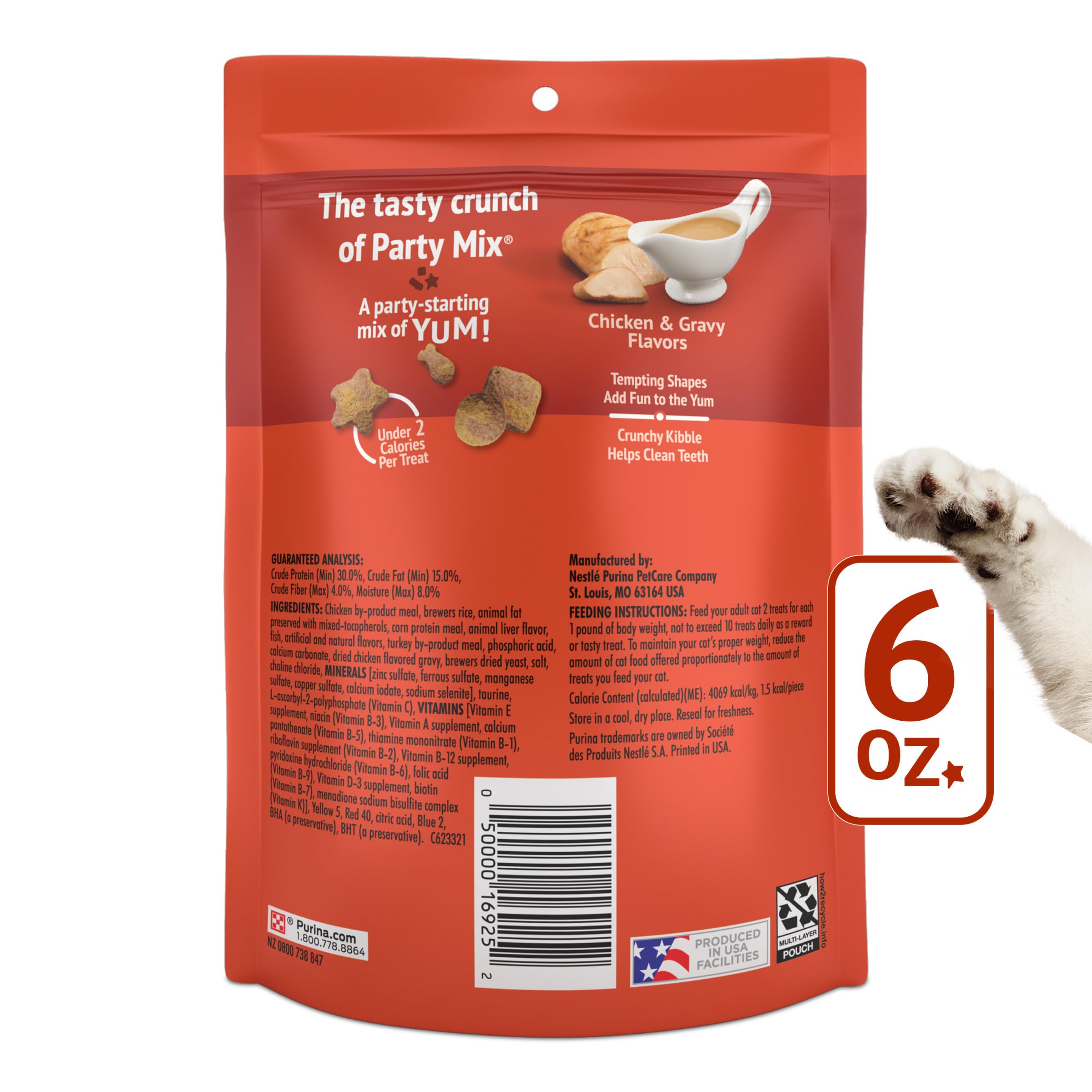 Friskies Party Mix Gravy-licious bolsa de 6 oz lista para abrir