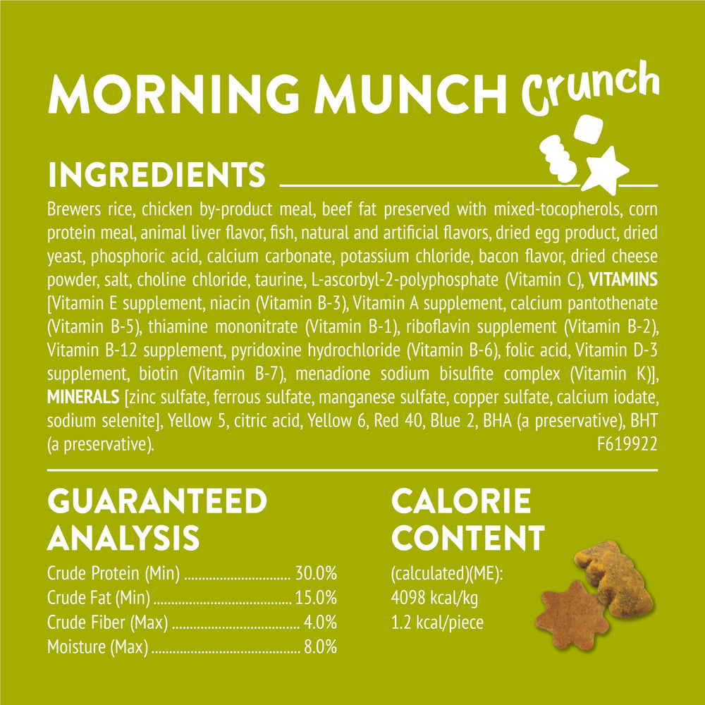 Calorías bajas por porción en Friskies Morning Munch para snack ligero