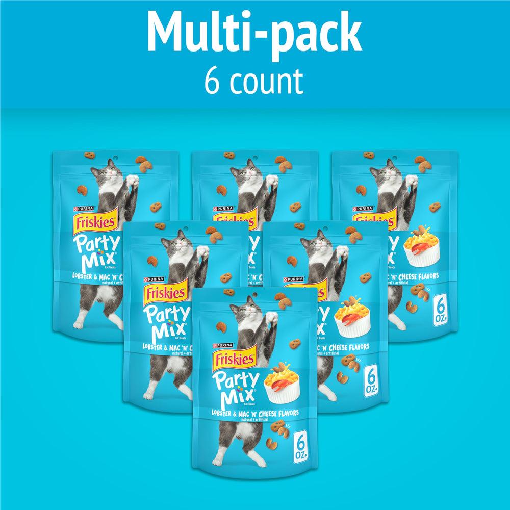 Friskies Party Mix Langosta y Queso: sabor marino en cada bocado.