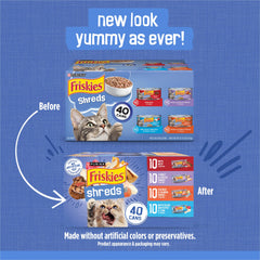 Friskies pavo con queso en salsa, sabor sabroso para gatos adultos.