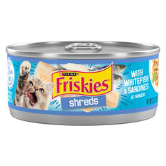 Friskies lata con pescado blanco y sardinas en salsa, sabor que invita al bocado diario