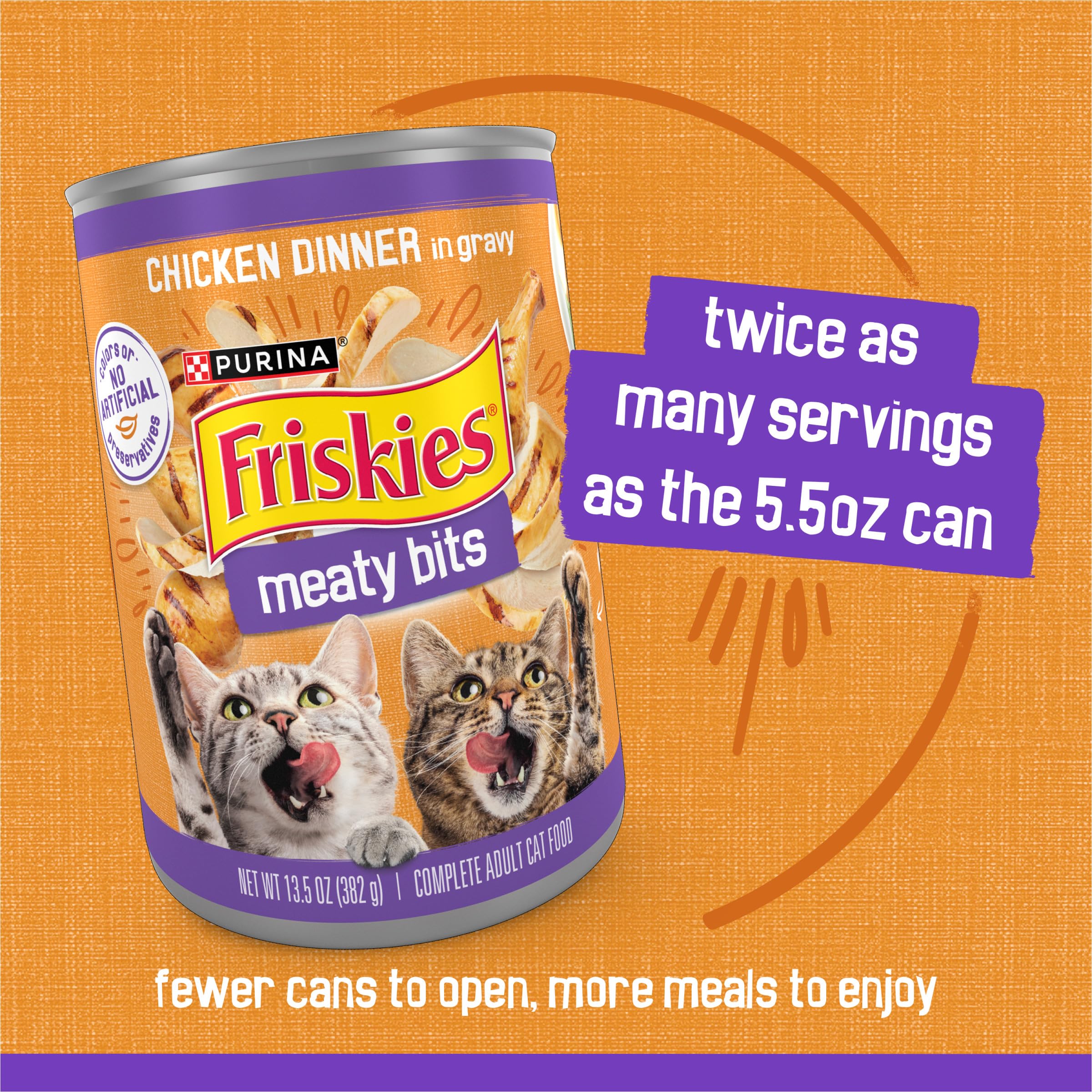 Friskies pollo en salsa para hogares con varios gatos, conveniencia diaria.
