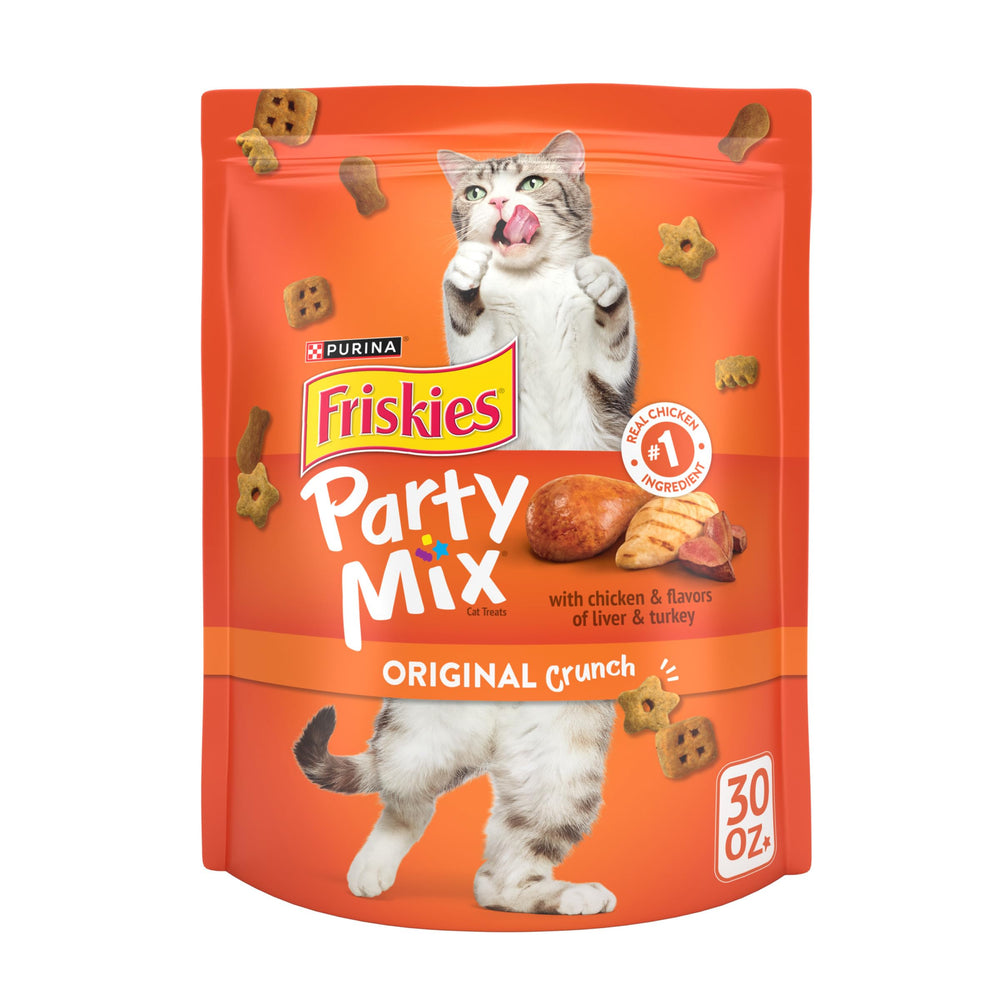 Mélange Festif Croquant Friskies dans un sachet de 30 oz, pratique à offrir.