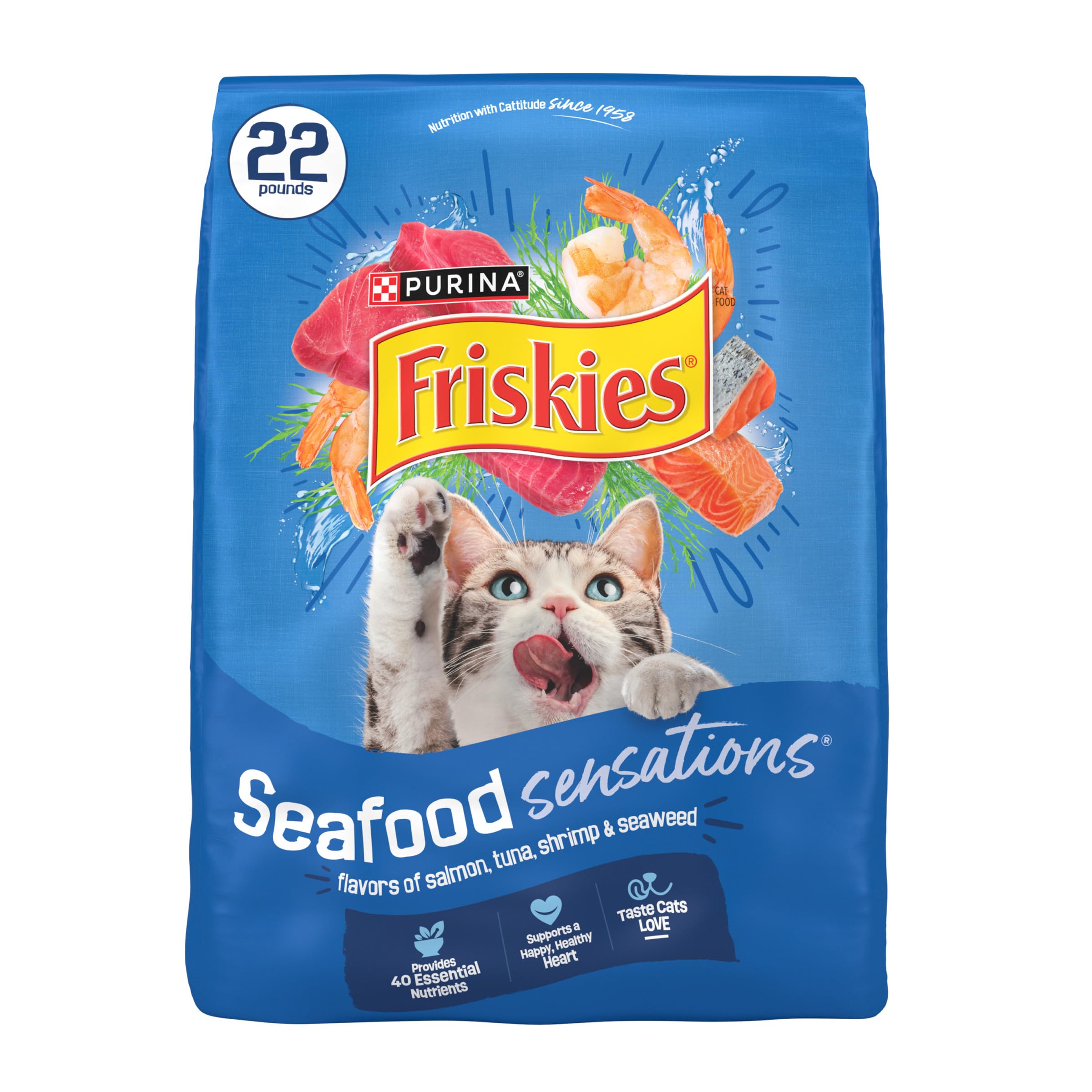 Friskies Sensaciones mariscos con salmón, croquetas sabrosas para el gusto