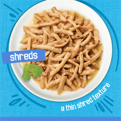 Purina Friskies Shreds trozos deshilachados de fletán blanco y atún