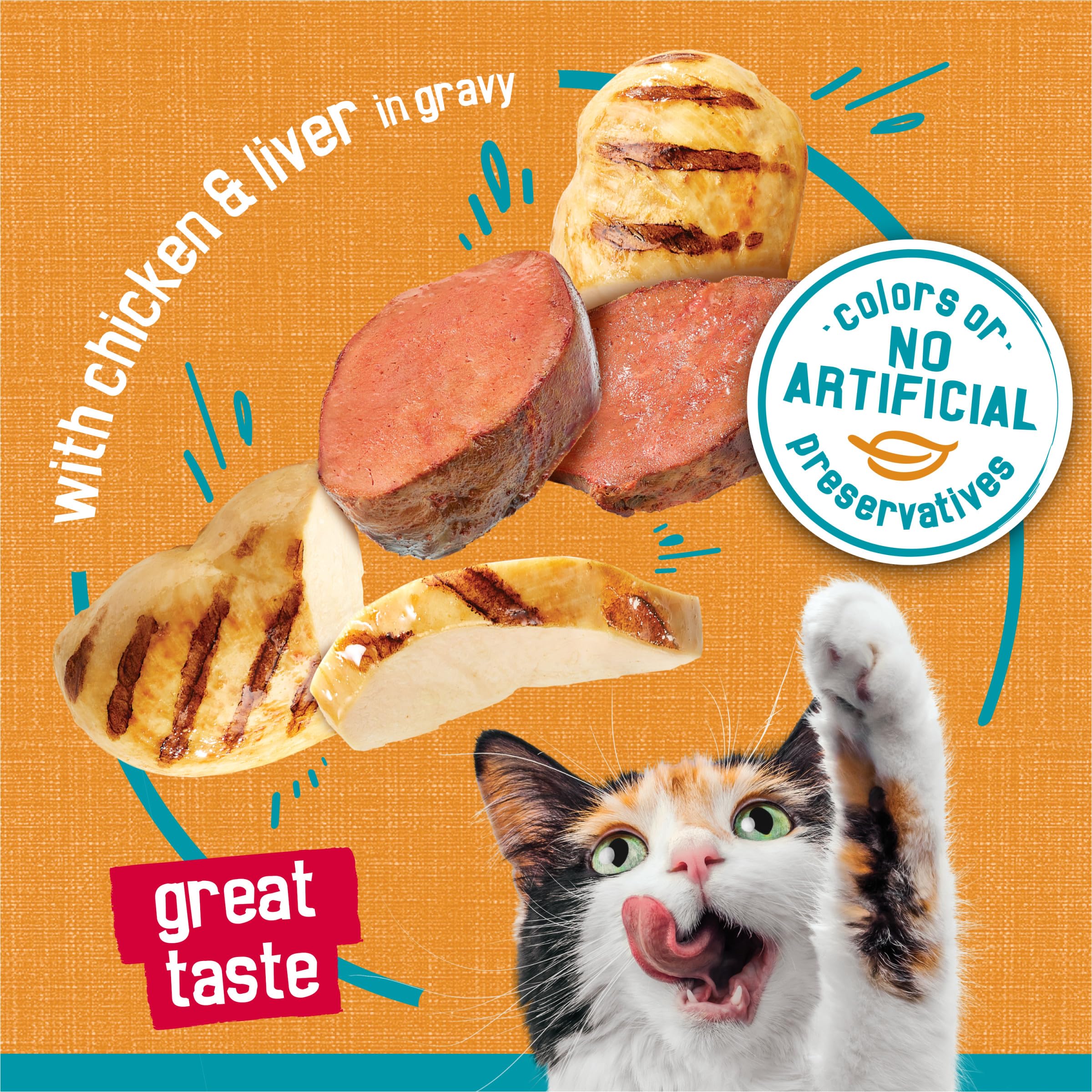 Friskies Tasty Treasures real pollo y higado en pieza para gusto auténtico
