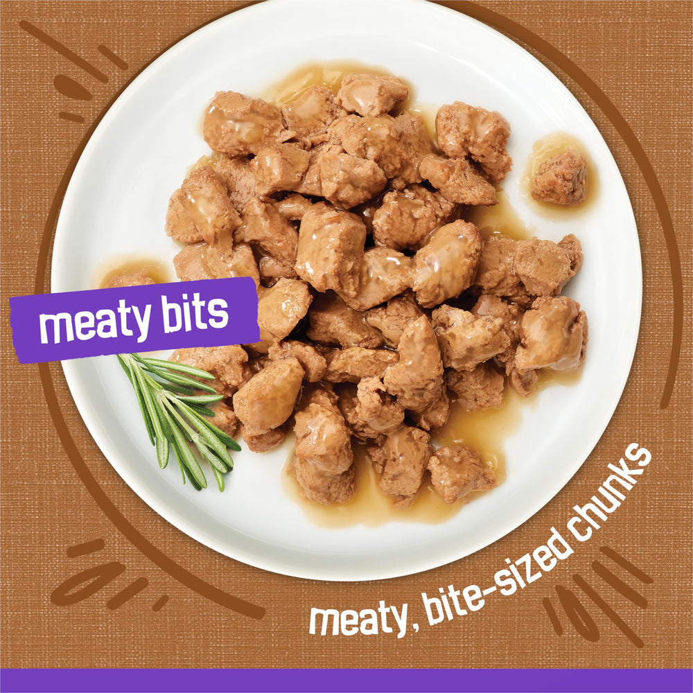 Friskies textura de trozos jugosos en plato para gato con salsa sabrosa