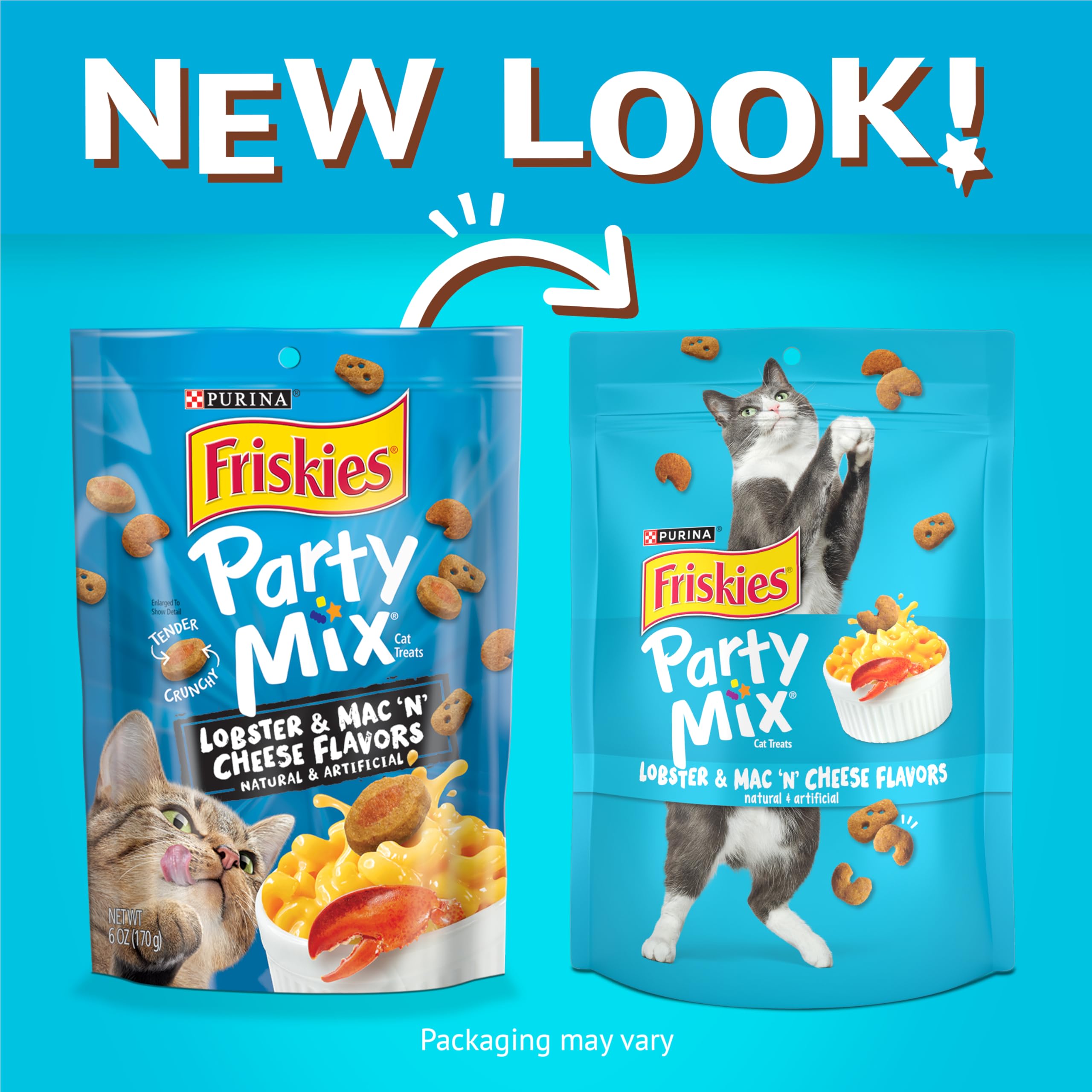 Friskies Langosta Mac N' Cheese: piezas con textura contrastante.