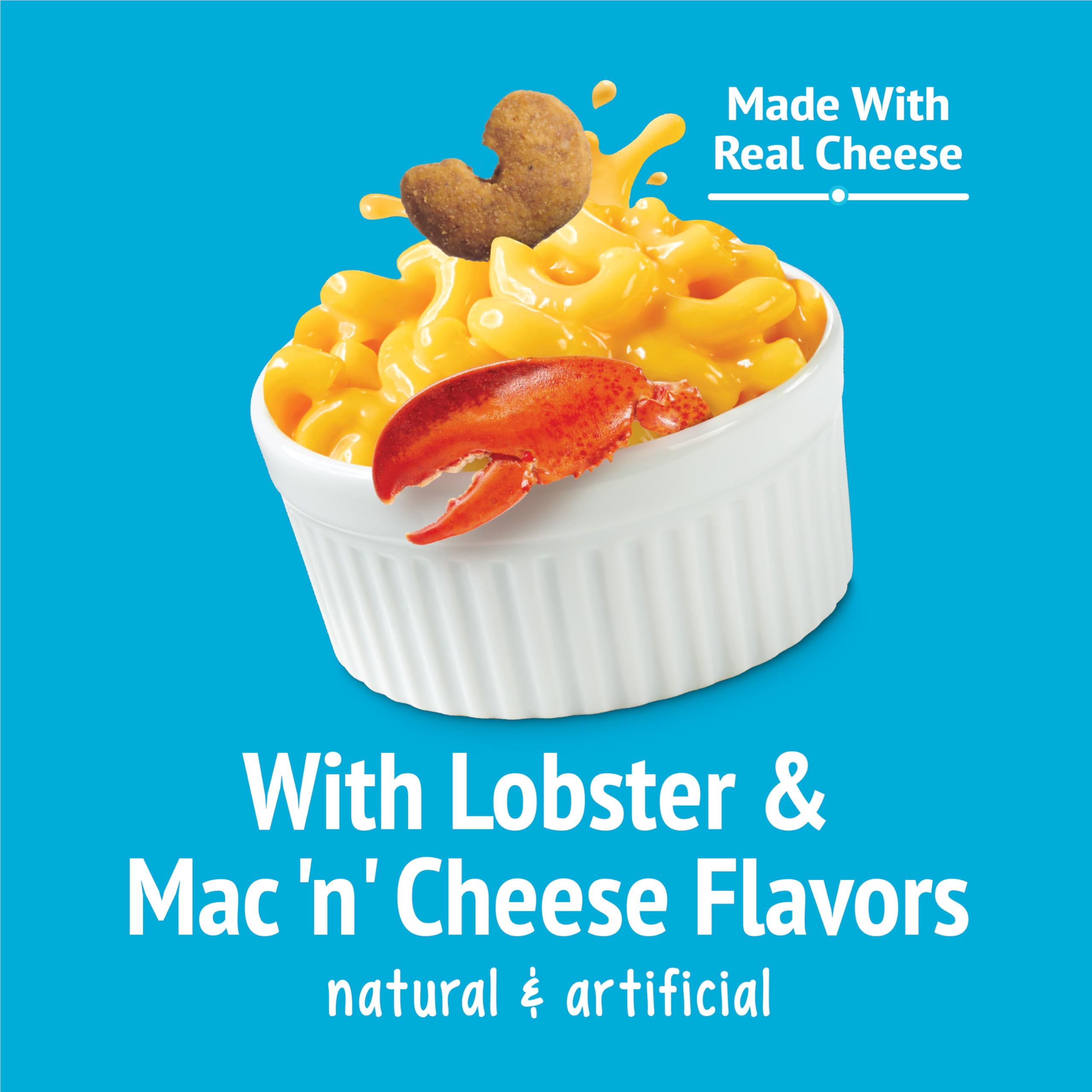 Friskies Langosta Mac N' Cheese: porciones bajas en calorías para masticar.