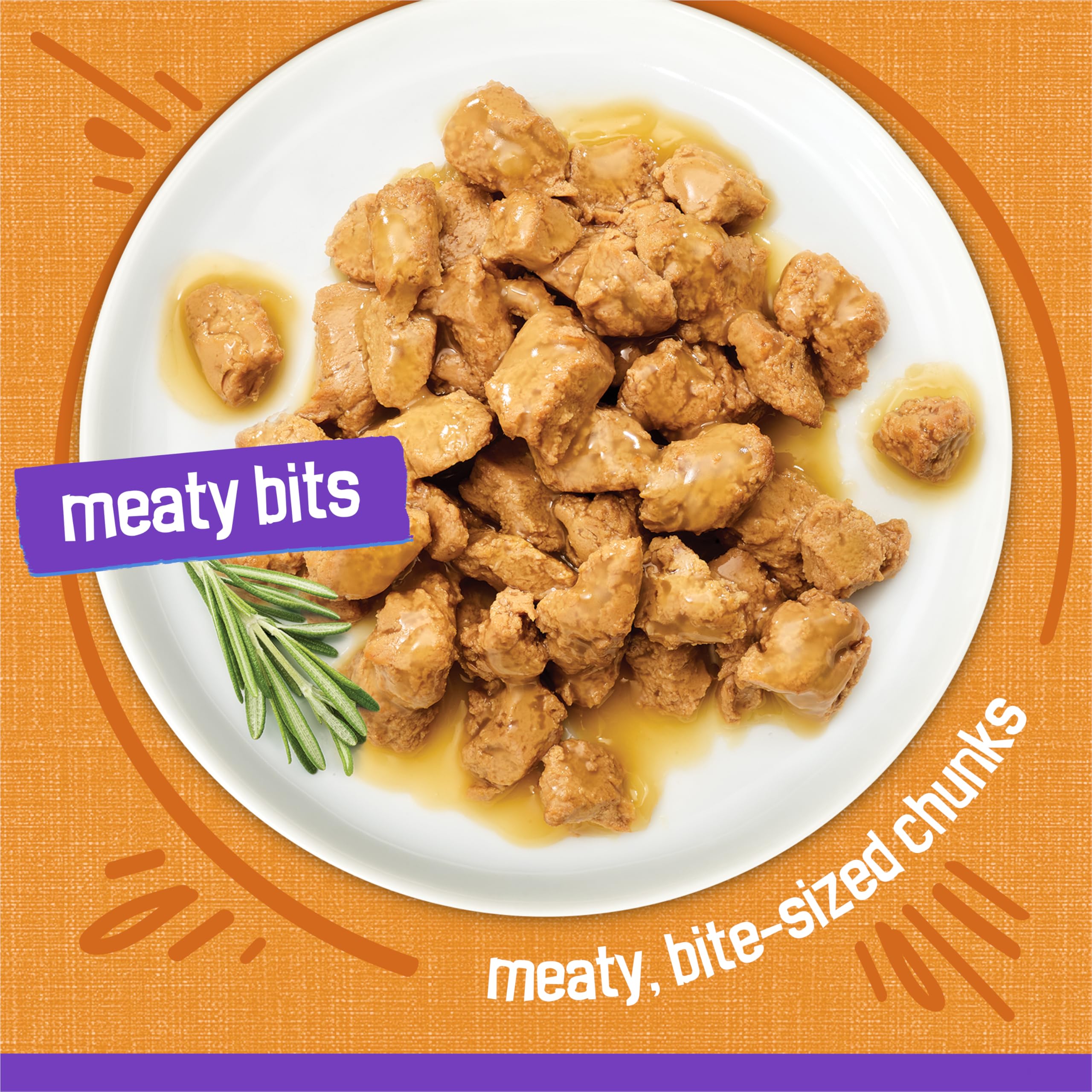 Friskies pollo en salsa, porciones con sabor clásico para gatos adultos.