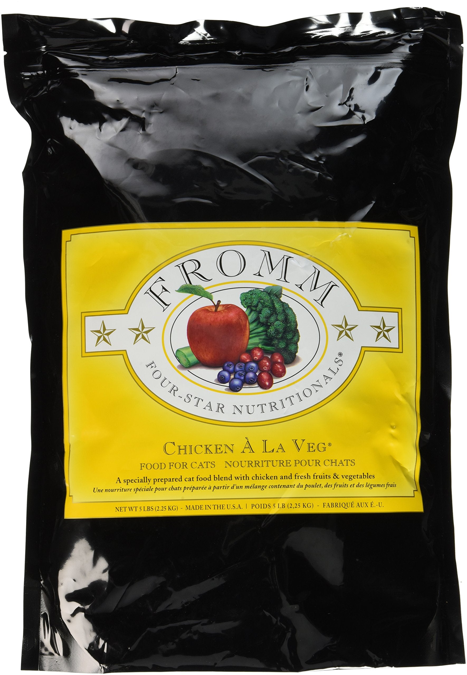 Fromm Four-Star Chicken La Veg, bolsa de 5 libras, croquetas de calidad premium para gatos