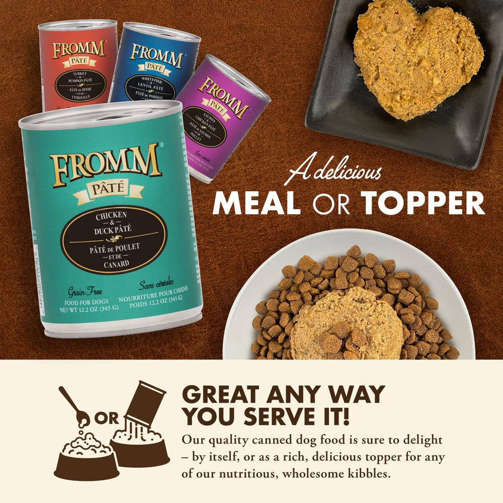 Fromm paté pollo-pato: proteínas de calidad para perros.
