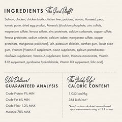 Fromm paté salmón y pollo, lata interior, proteínas de alta digestibilidad.