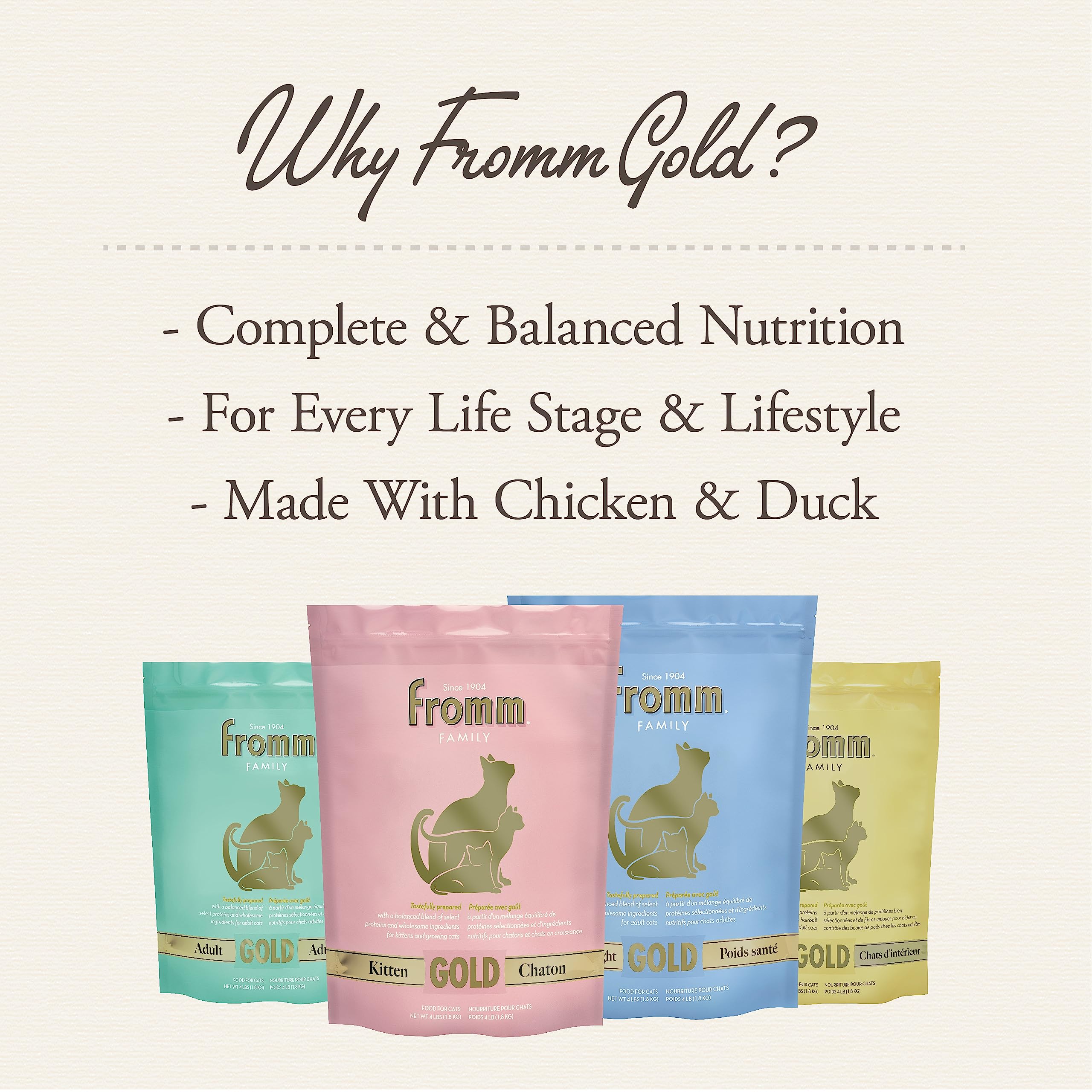 Proteínas de pollo y pato en Fromm Peso Saludable Oro