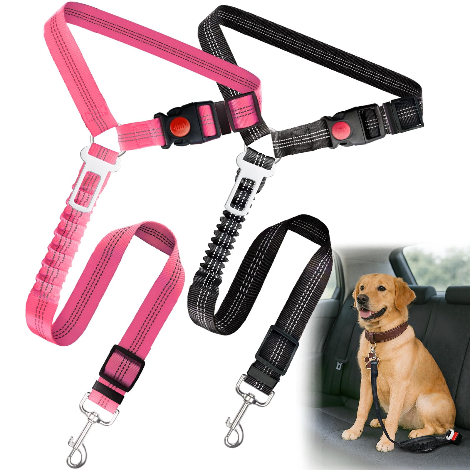 Frskcssd cinturón de seguridad para perros, diseño duradero en coche
