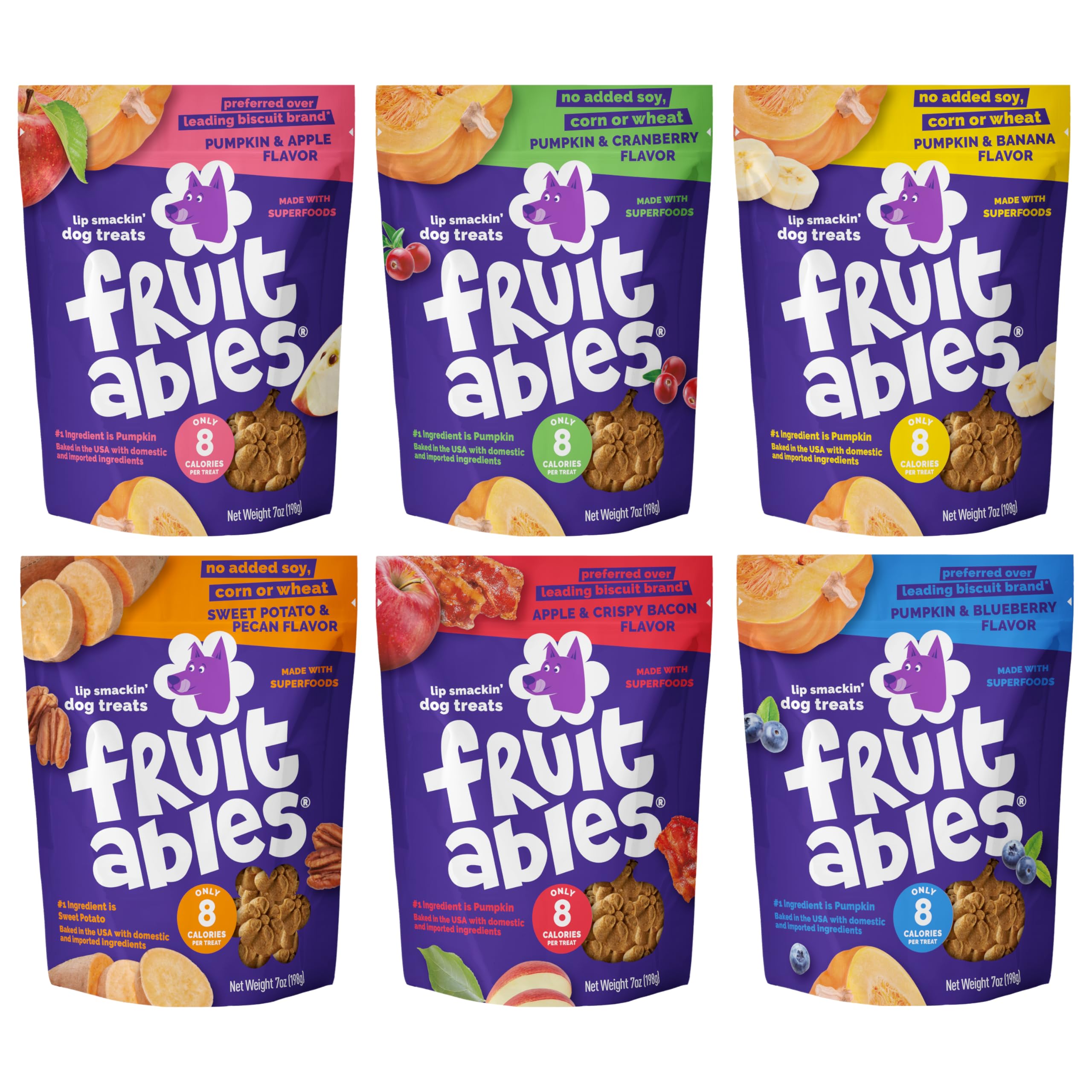 Fruitables galletas calabaza con manzana para perros, crujientes y sabrosas