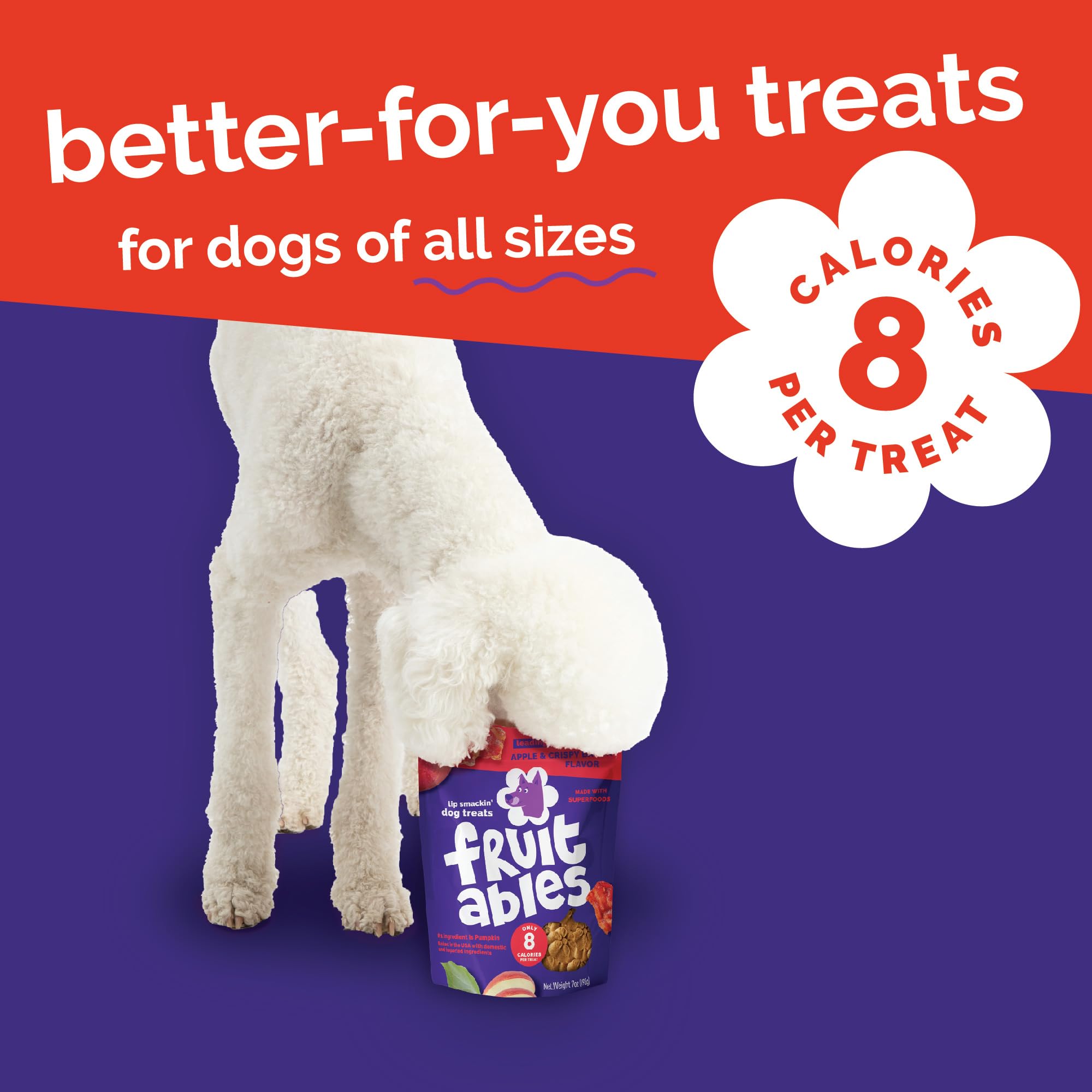 Fruitables galletas calabaza manzana tocino para perros, sabor irresistible