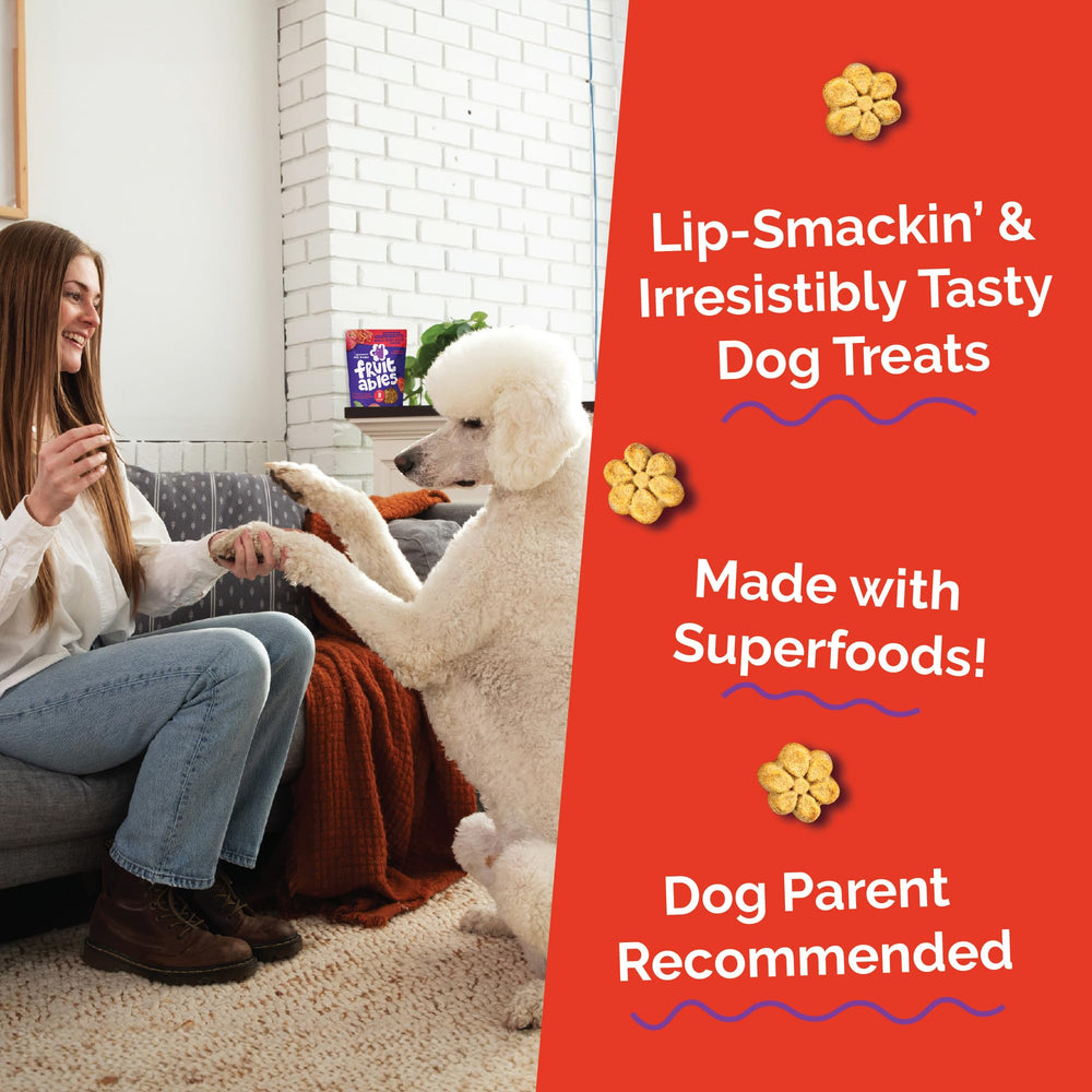 Fruitables galletas calabaza platano, snack crujiente para perros activos