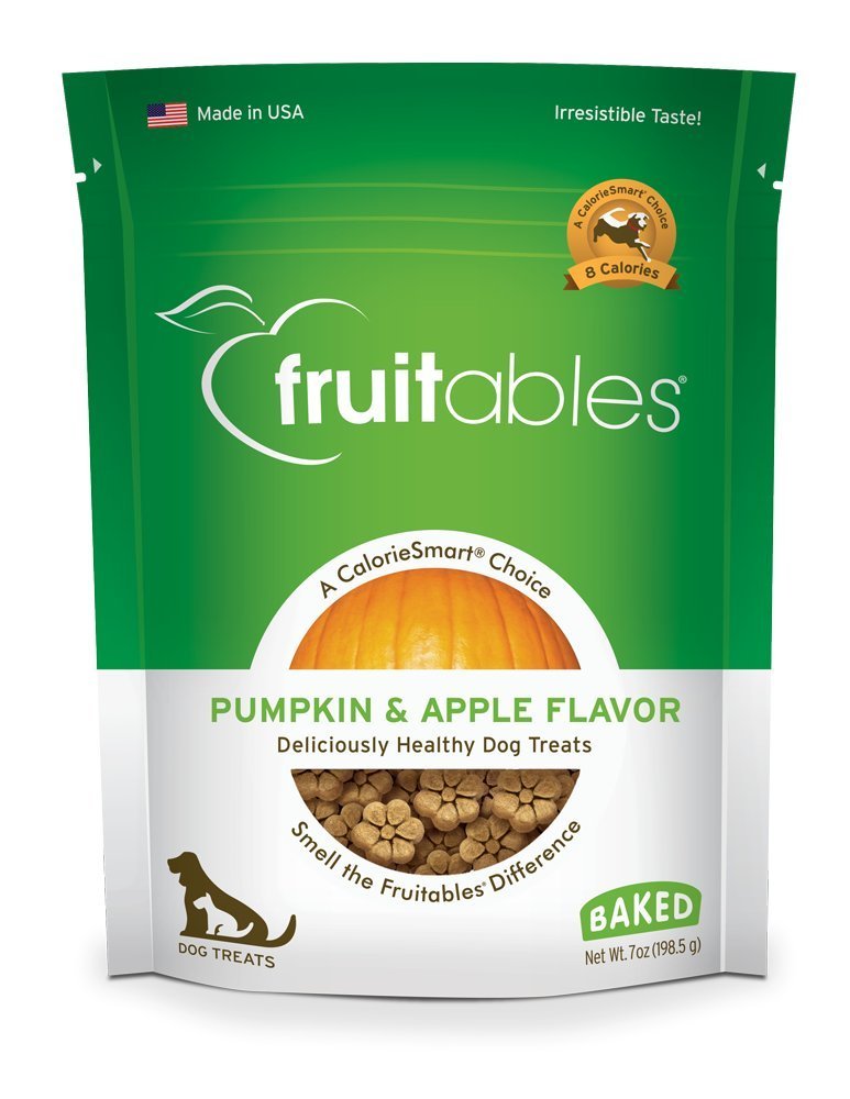 Fruitables galletas para perros crujientes con calabaza y manzana, recompensas sabrosas