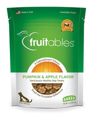 Fruitables galletas para perros crujientes con calabaza y manzana, recompensas sabrosas