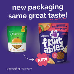 Fruitables pumpkin-apple crunch-treat close-up highlights crisp texture and flavor.