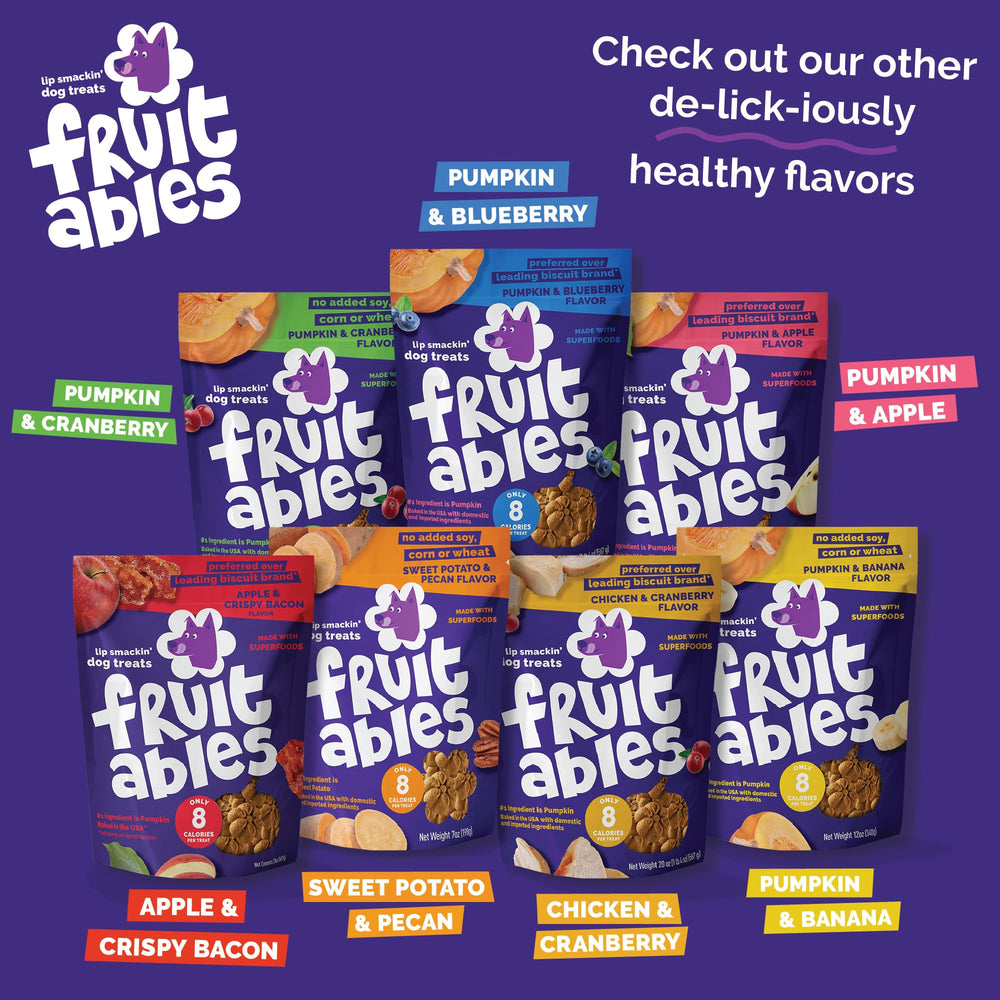 Fruitables Skinny Minis manzana-bacon presentación snack ligero para perros activos