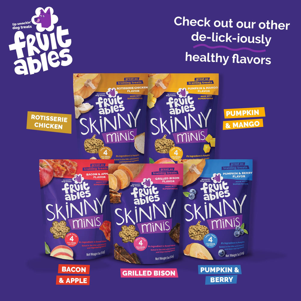 Fruitables Skinny Minis para entrenamiento y paseos, adecuado para perros de todos los tamaños.