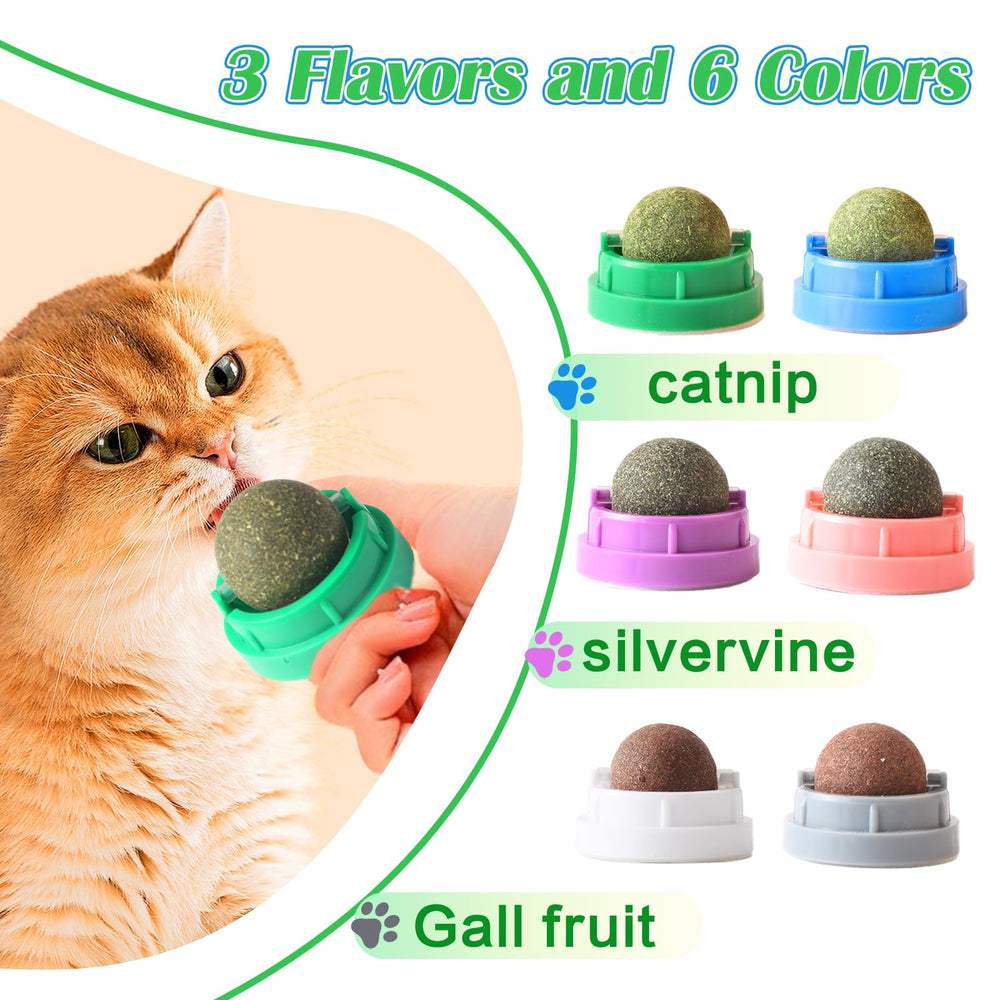 Bolas FSAIUIS con planta plata montadas en la pared para gatos curiosos.