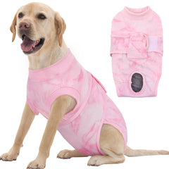 FUAMEY prenda de recuperación para perro, enfoque espalda y protección de la herida.