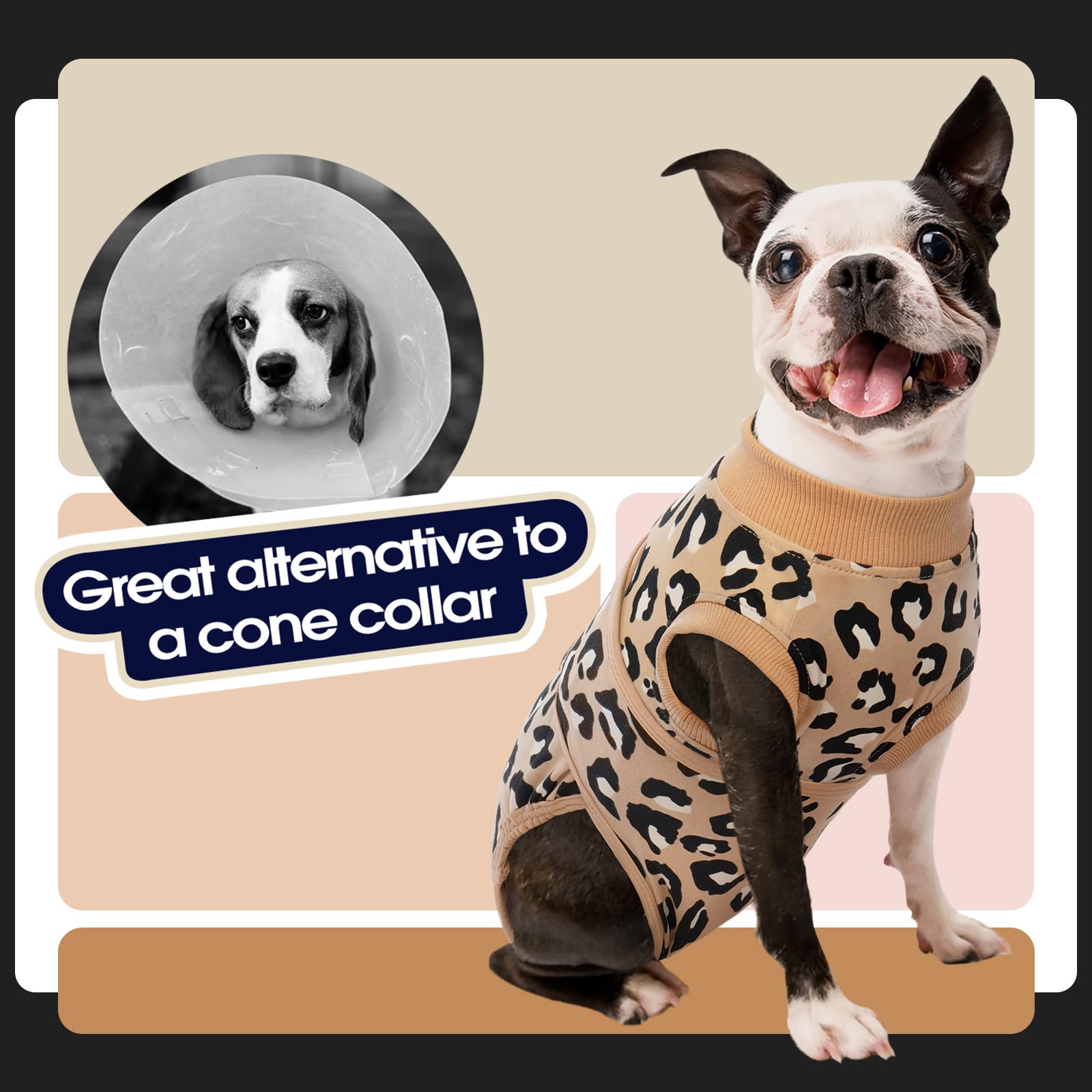 FUAMEY protección anti-lamer para perro diseño cómodo durante la recuperación.