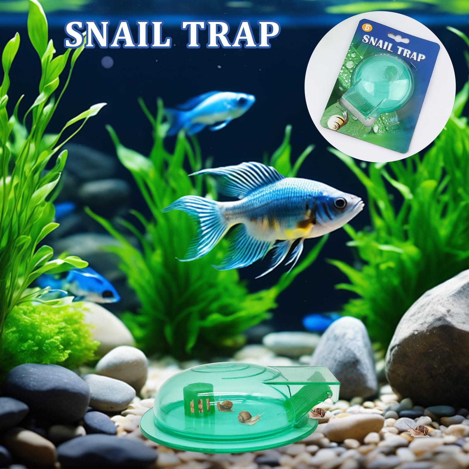 FUATY cazacaracoles para acuario, diseño inteligente que atrapa sin dañar peces.