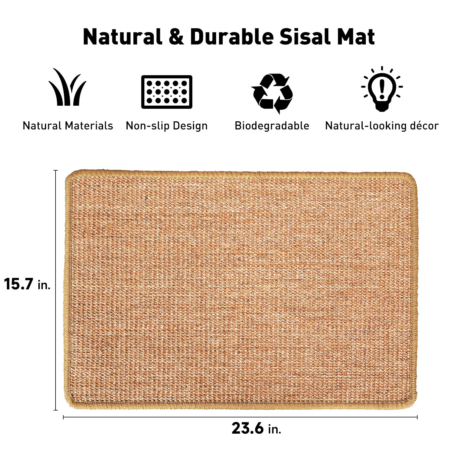FUKUMARU detalle de textura natural de sisal para un rascado cómodo.
