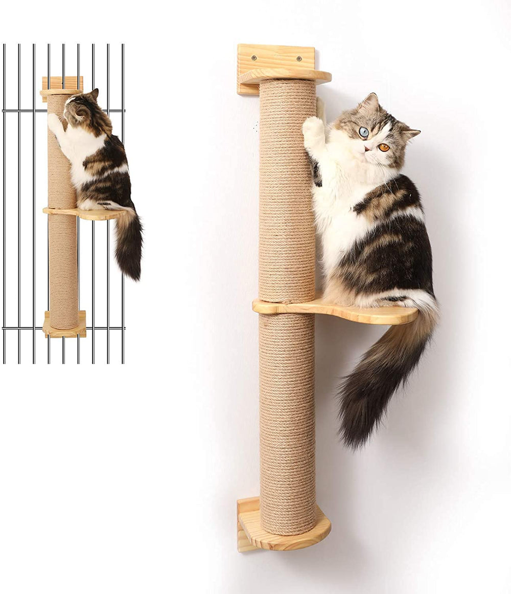 FUKUMARU árbol de actividad para gatos con rascar en pared, ideal para estiramiento.