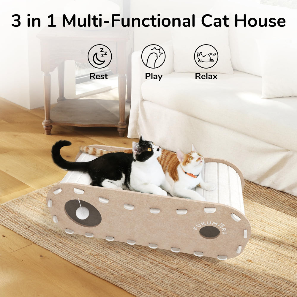 FUKUMARU cama-gato-tunel-espacio-amplio facilita convivencia