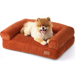 Cama de perro FUKUMARU en pana suave para calor y confort