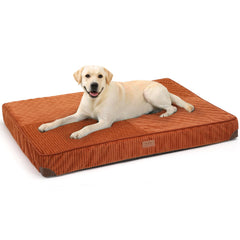 Cama para perros FUKUMARU XL con tela de pana suave para descanso cómodo.