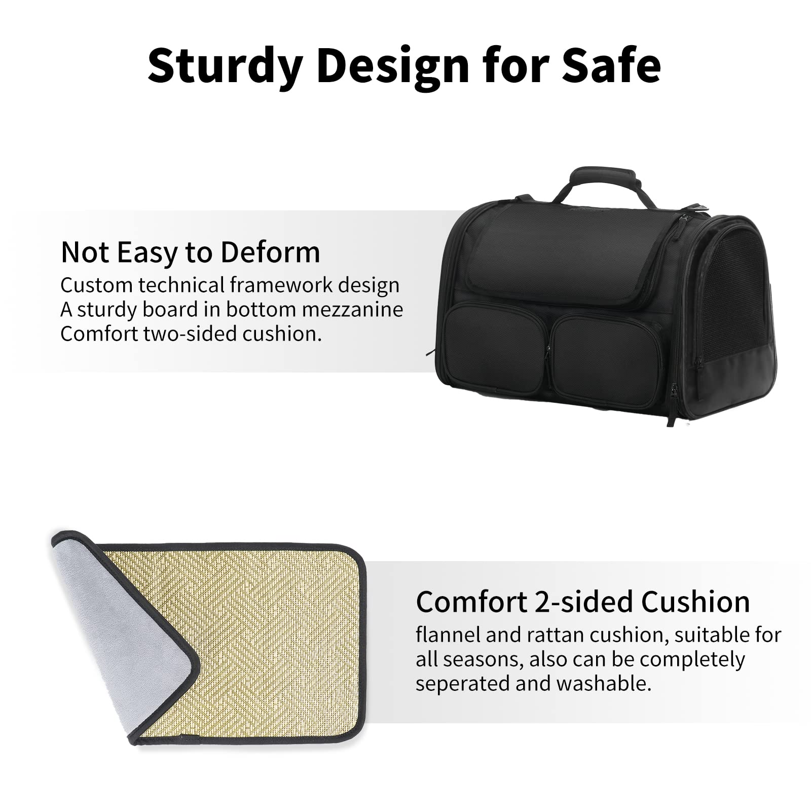 FUKUMARU Carrier Gato, medidas 17,5x11,8x11,4 pulgadas para ajuste conveniente