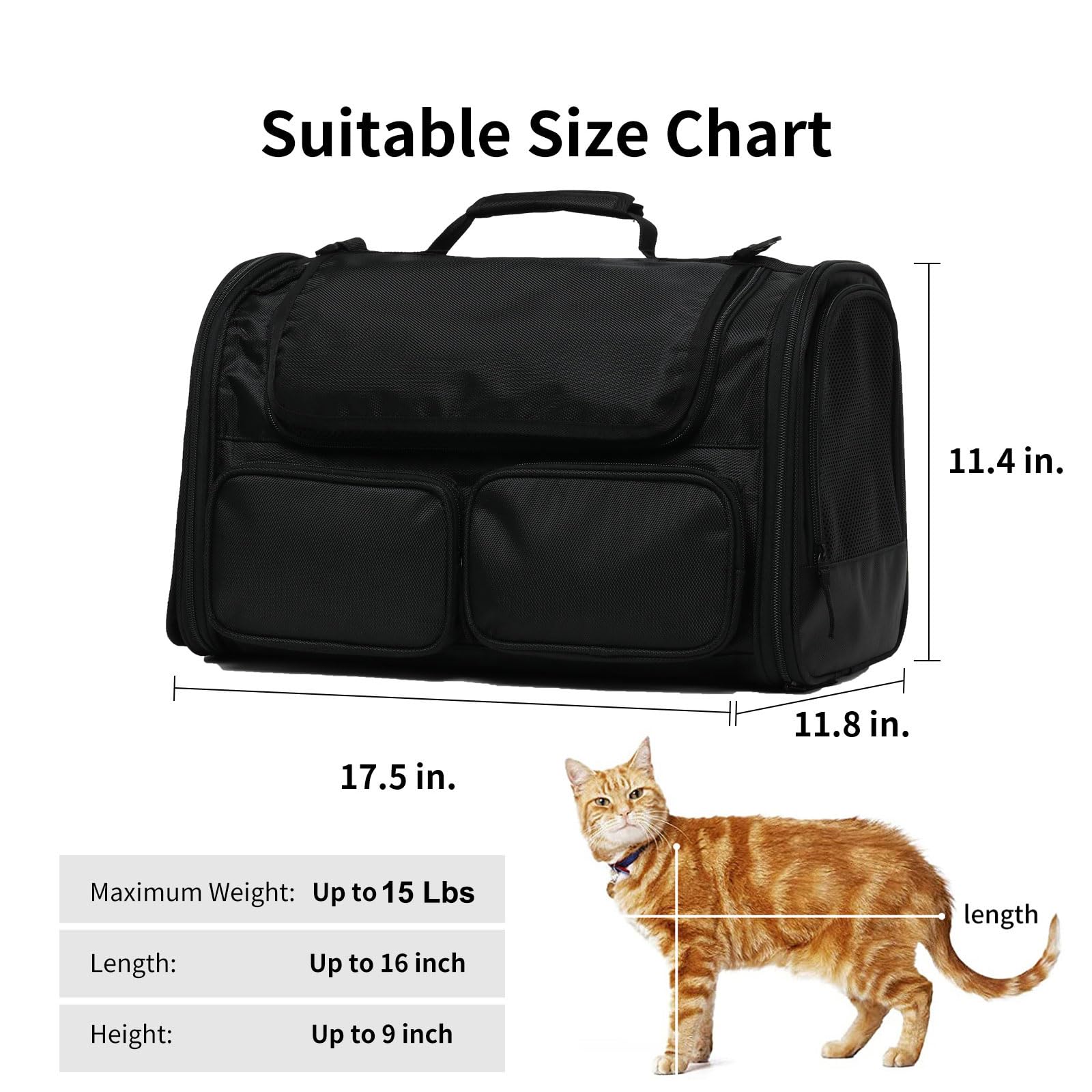FUKUMARU Carrier Gato plegable y lavable para viaje práctico