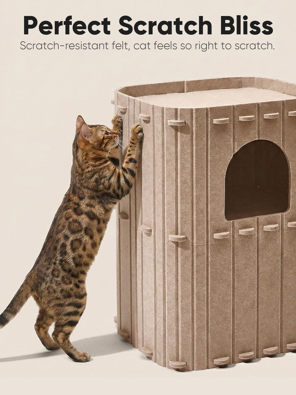 FUKUMARU casa-gato-tapizado-fieltro-privacidad: privacidad y tranquilidad para gatos.