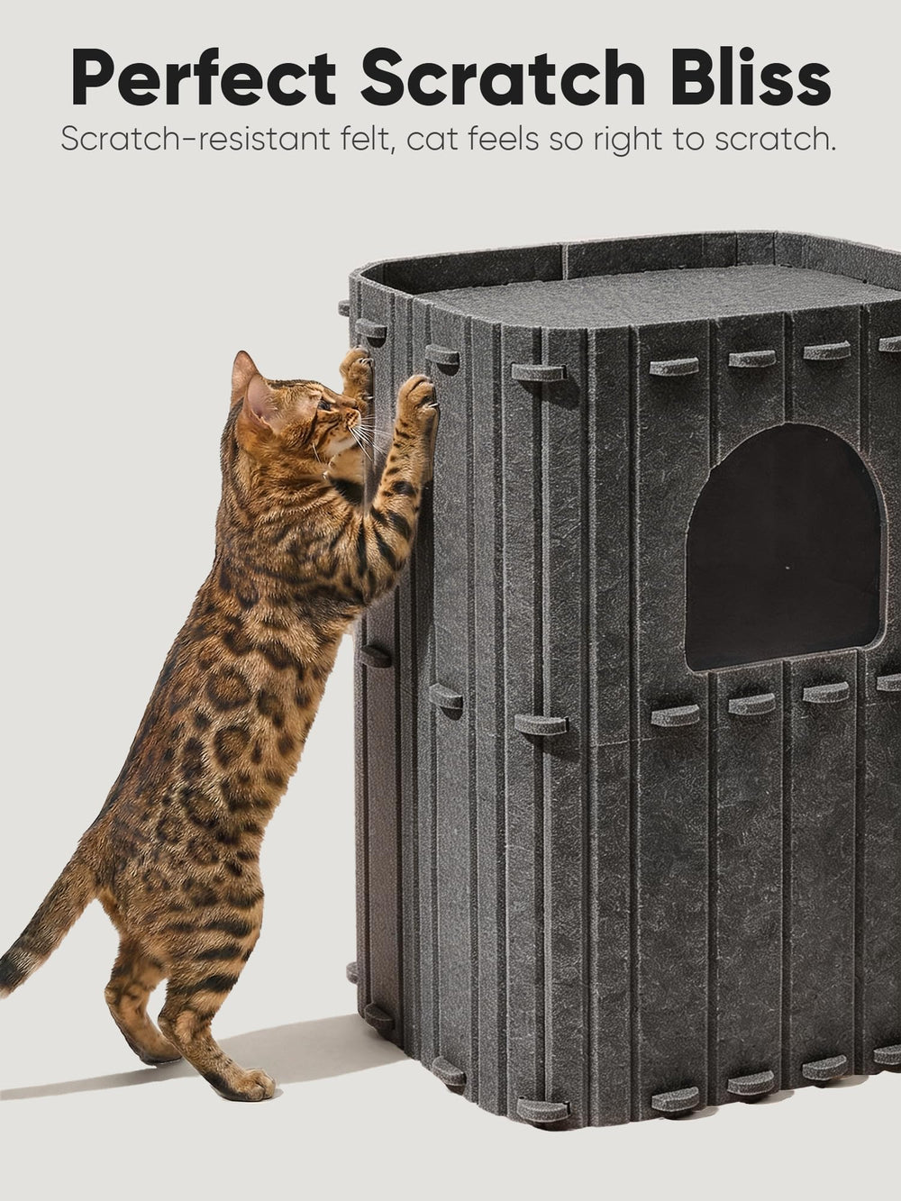 Cubos-fieltro-privacidad FUKUMARU, ambiente seguro para gatos asustados.