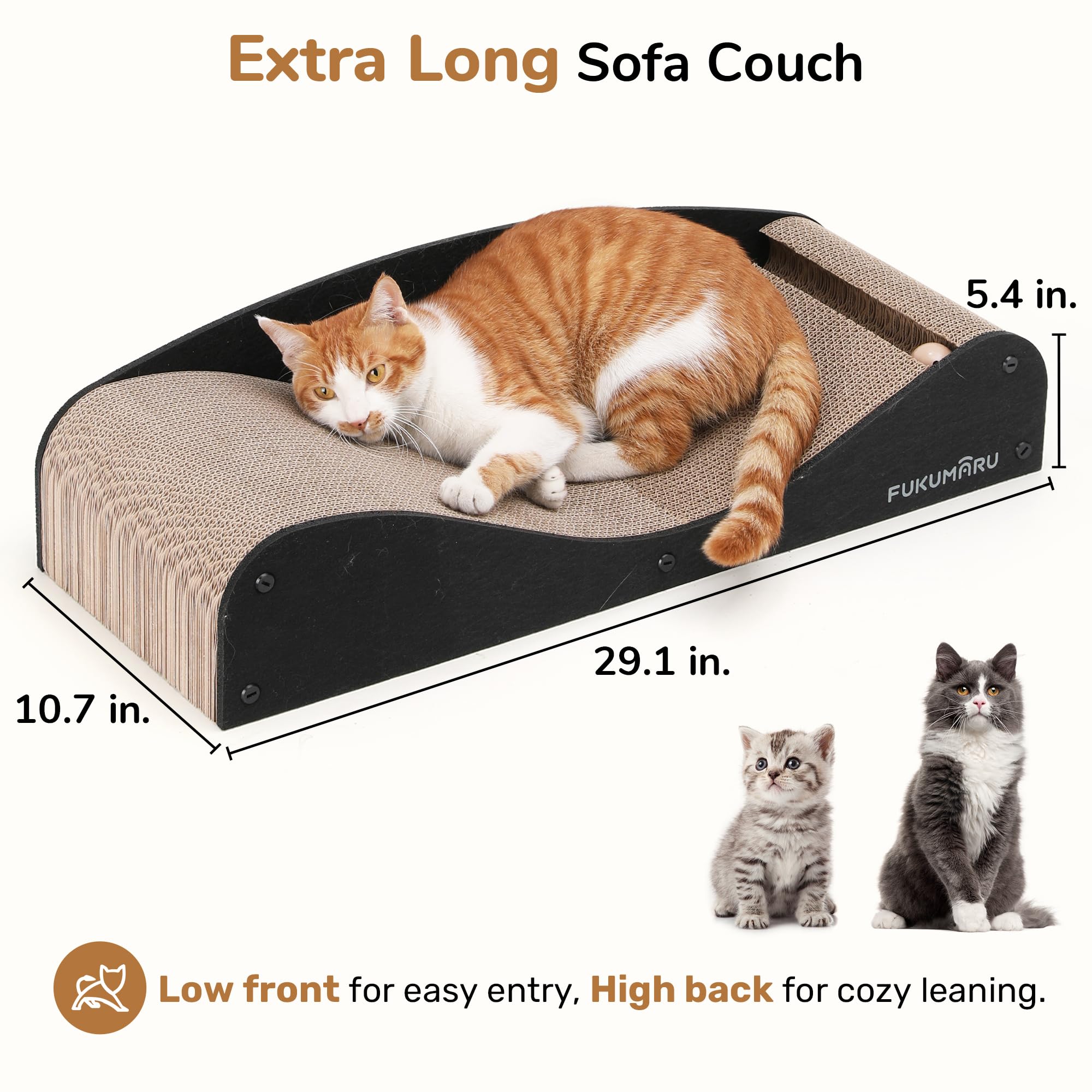 Diseño espacioso FUKUMARU, perfecto para varios gatos y siestas compartidas.