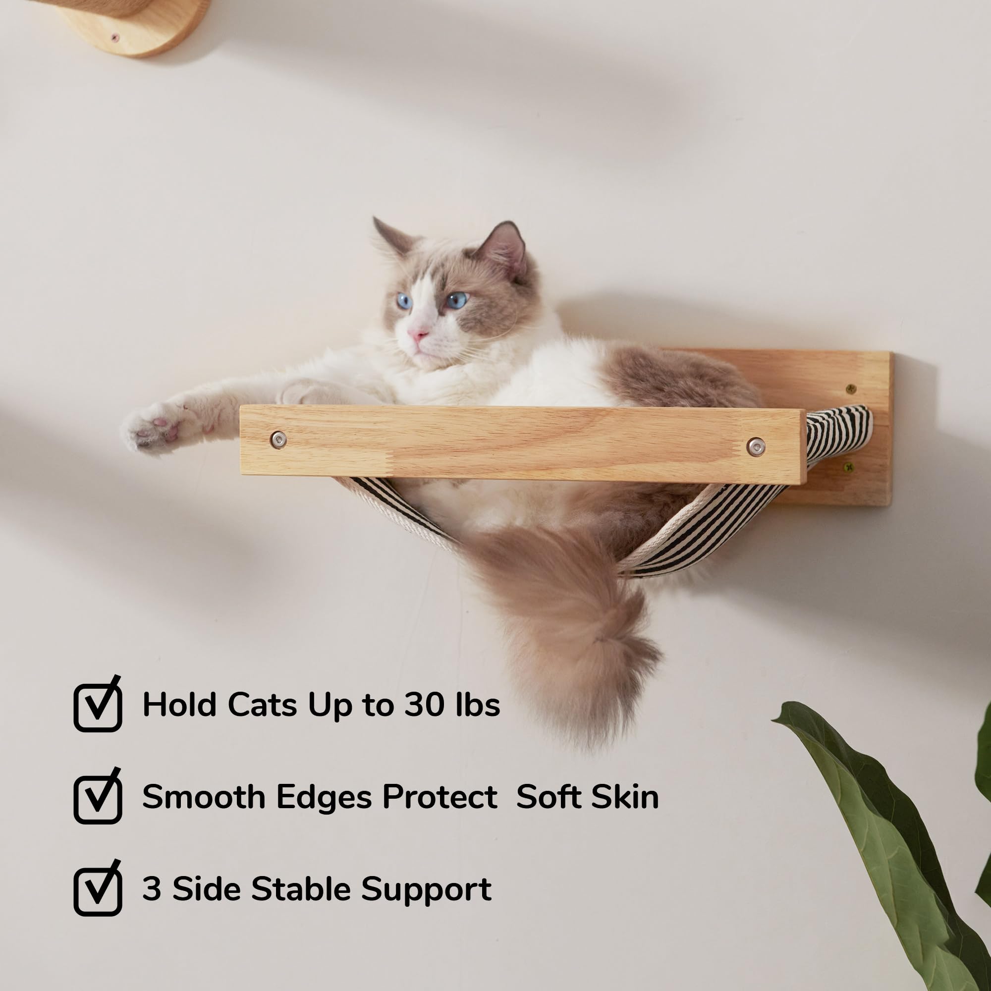 FUKUMARU estante mural madera natural para gatos