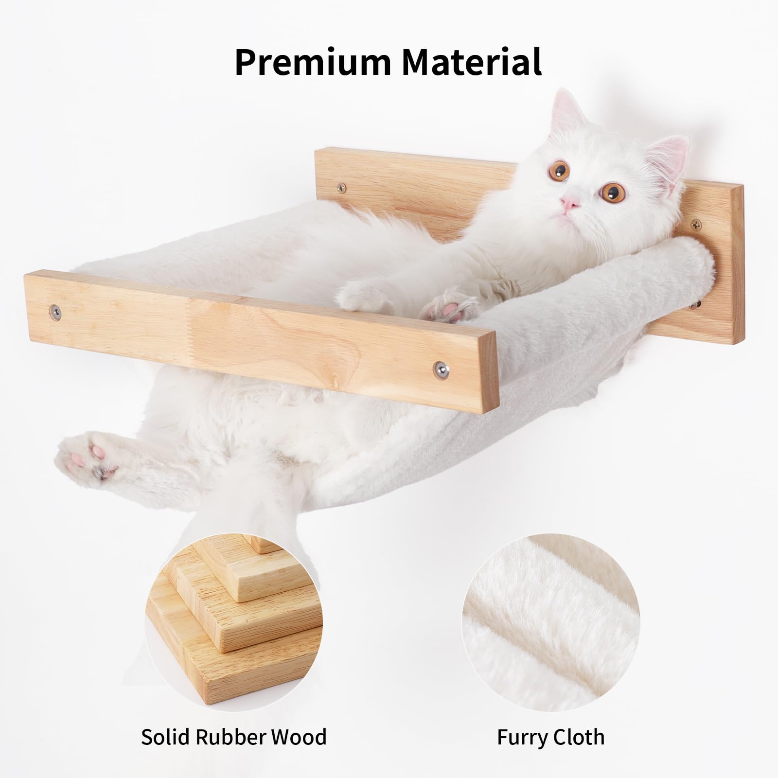 Madera natural de caucho FUKUMARU, material duradero y seguro para mascotas.