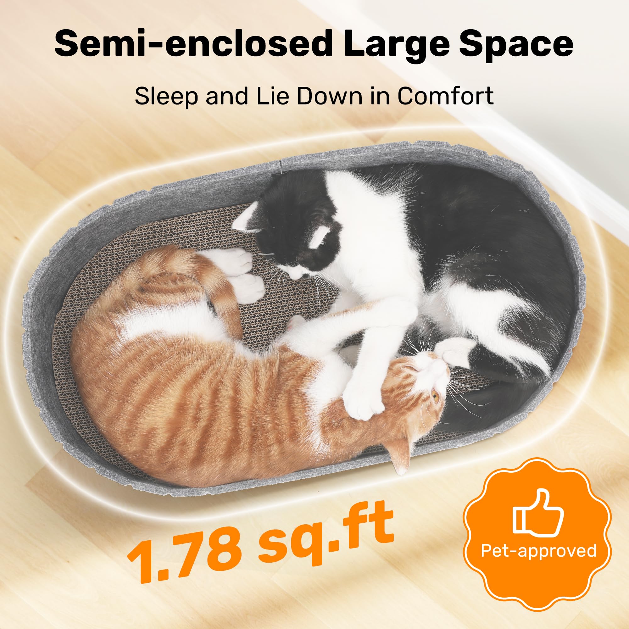 Rascador para gatos FUKUMARU: reversible y desmontable para ajustes.