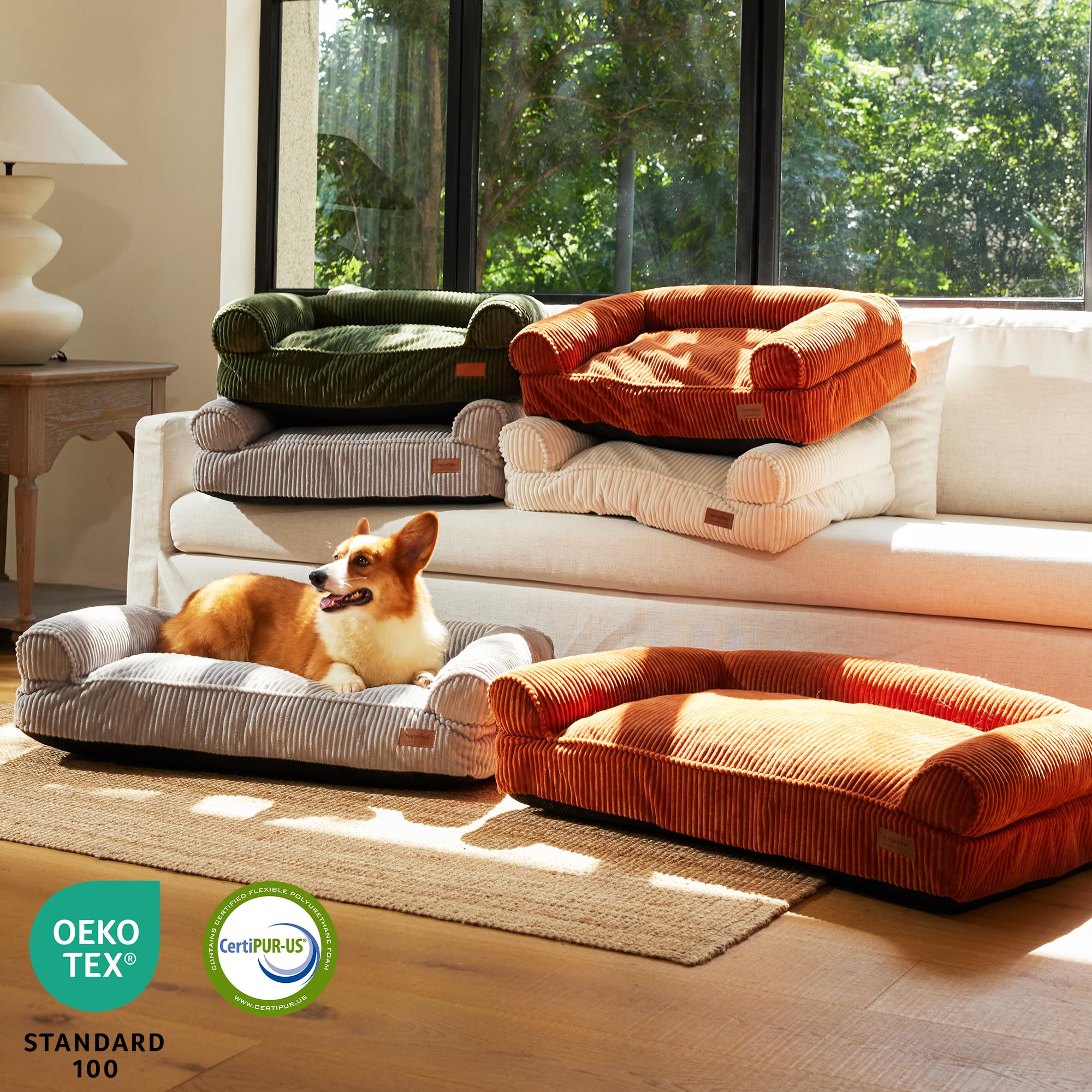 Cama para perro naranja FUKUMARU añade comodidad cálida