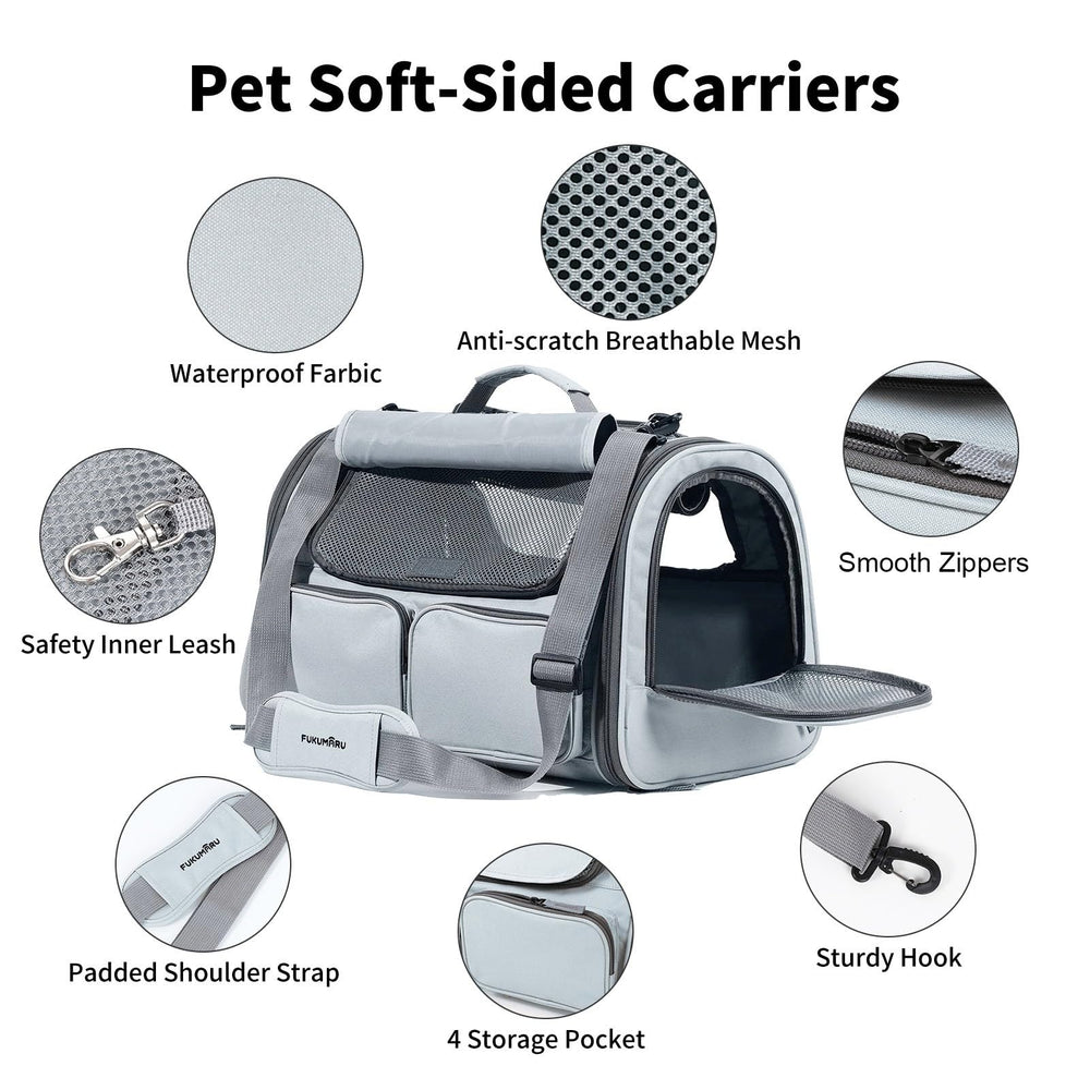 FUKUMARU transportín para gatos, cierre lateral, acceso rápido.