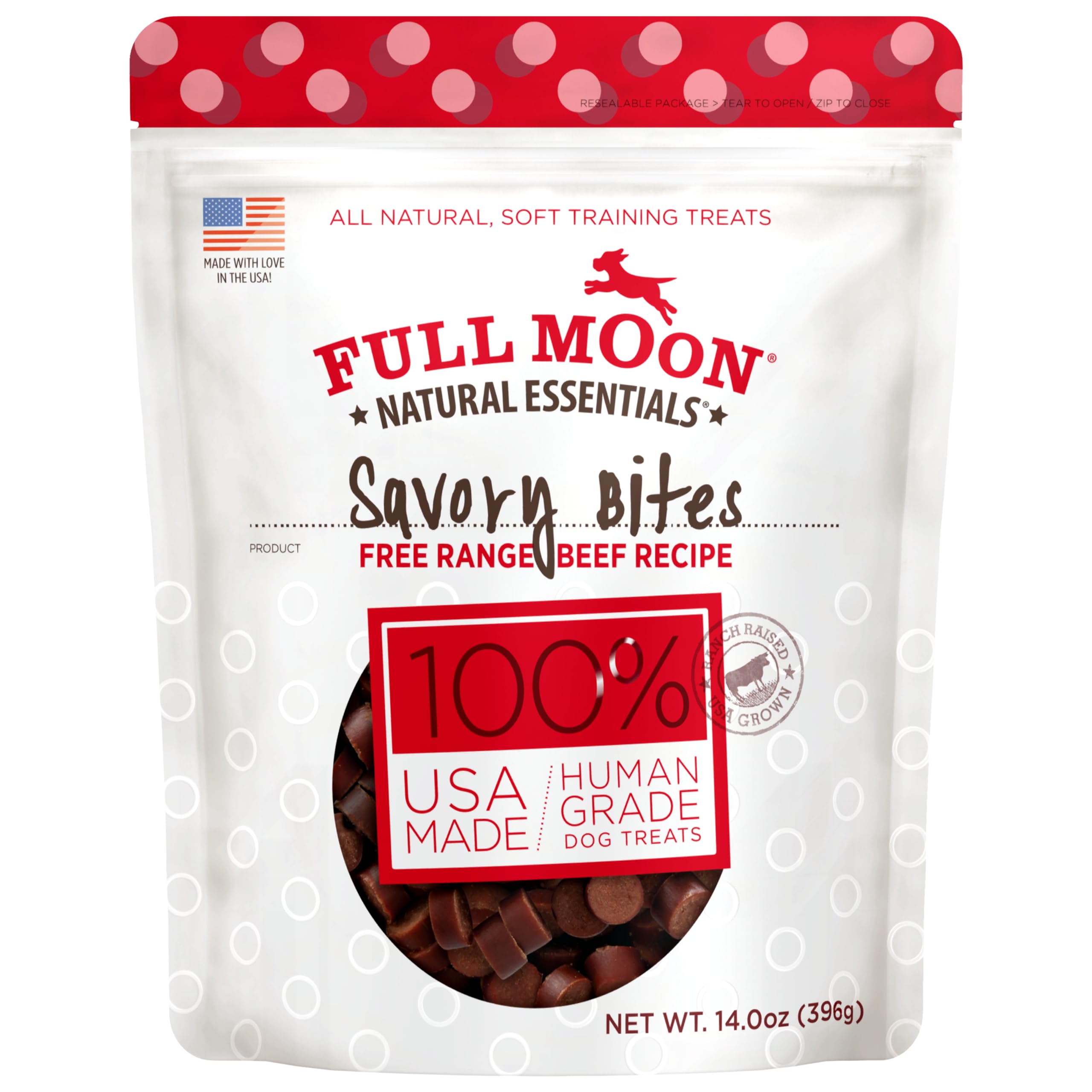 Friandises Full Moon au bœuf savoureux en emballage 14 oz prêt à offrir