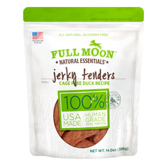 Full Moon Essential Duck Tenders pack shot highlighting premium, natural dog treats