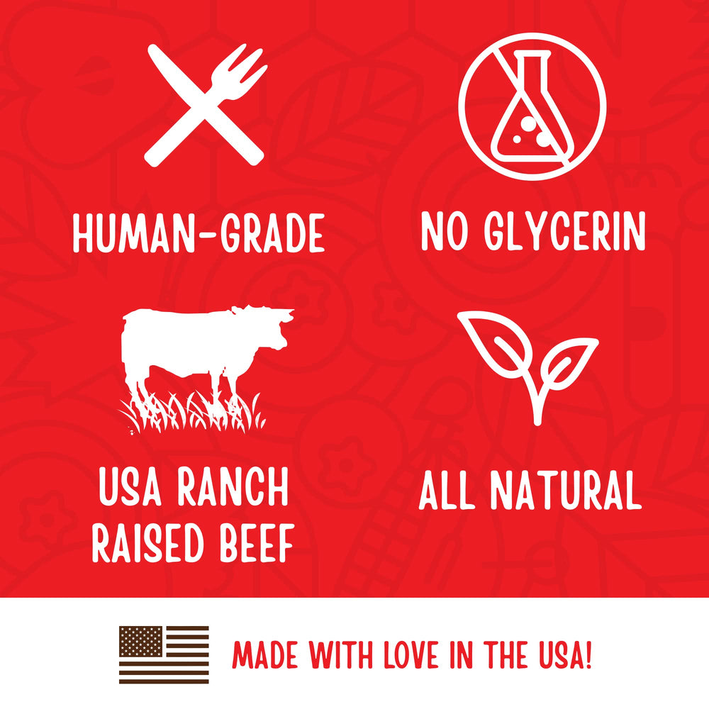 Ingrédients naturels Full Moon: bœuf élevé en liberté et manioc